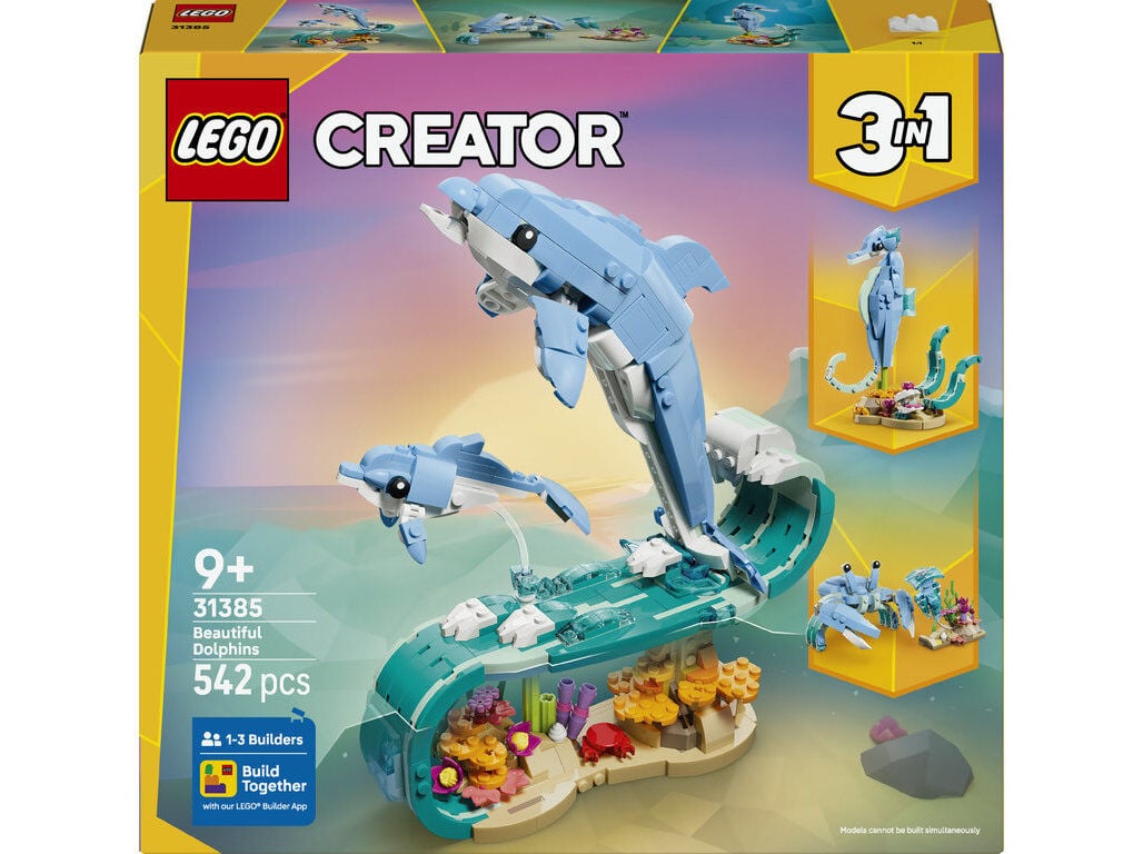 ANIMAIS MARINHOS GOLFINHOS ENCANTADORES LEGO CREATOR 31385