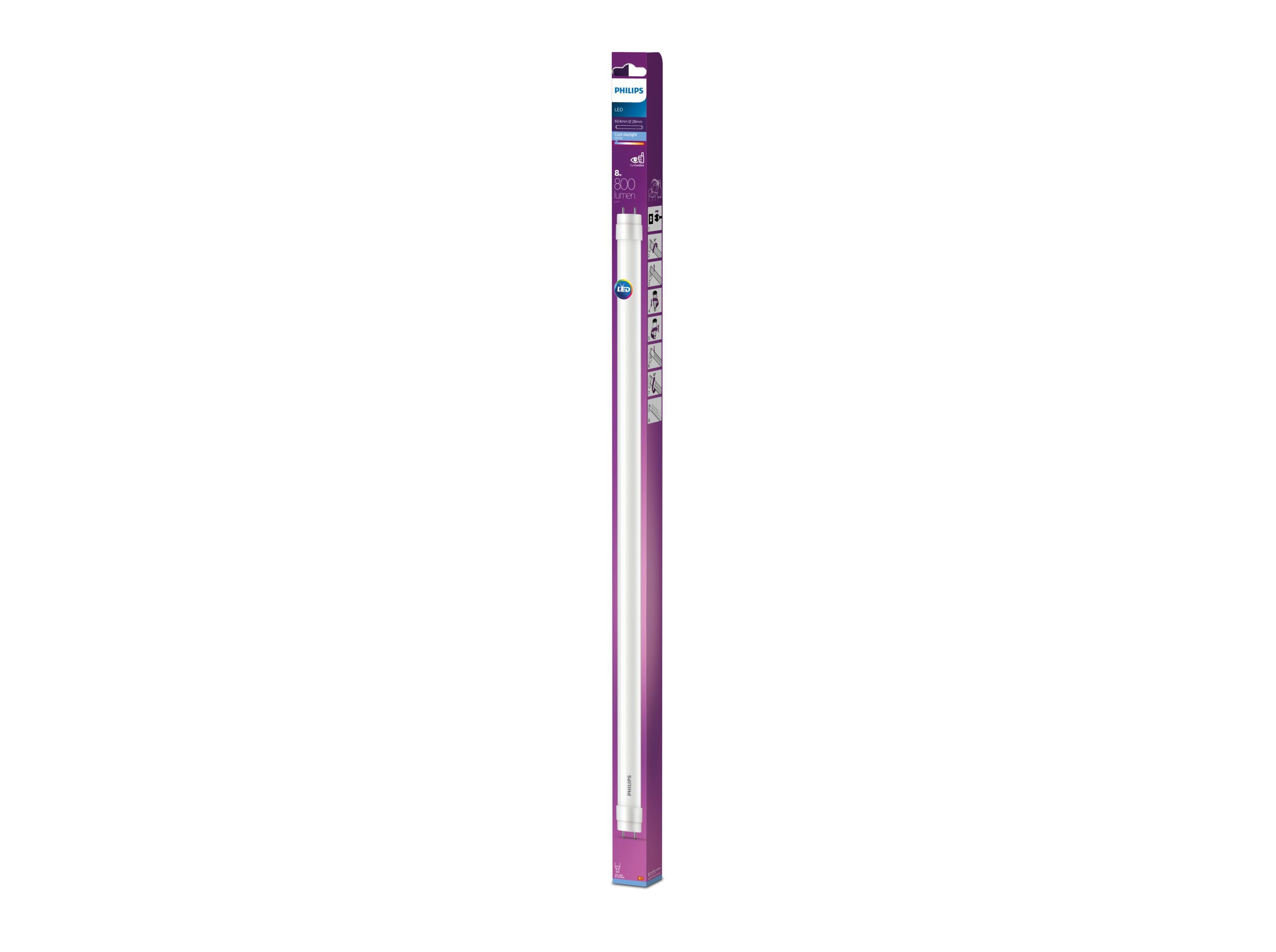 LAMPADA LED T8 600MM PHILIPS G13 TUBO 6500K 8W image number 0