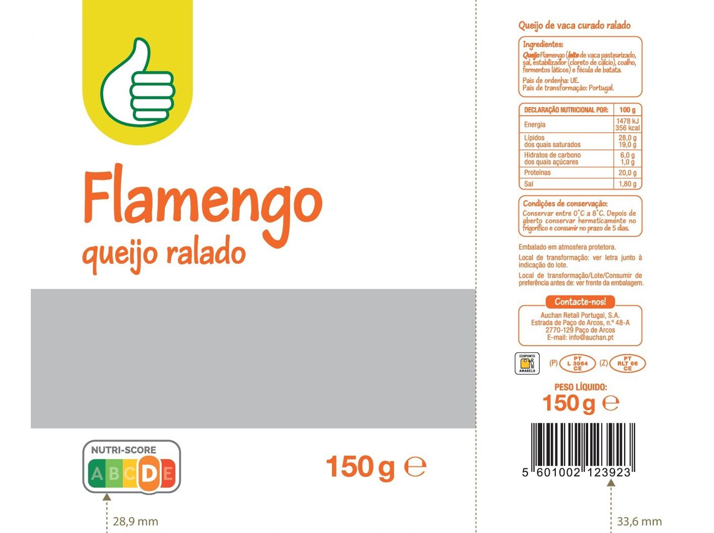 QUEIJO FLAMENGO POLEGAR RALADO 150G image number 2