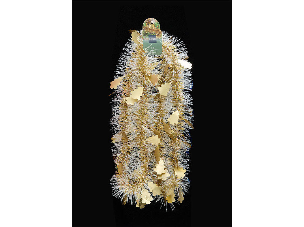 FITA PARA &Aacute;RVORE DE NATAL ACTUEL DOURADO / BRANCO 2MX10CM image number 0