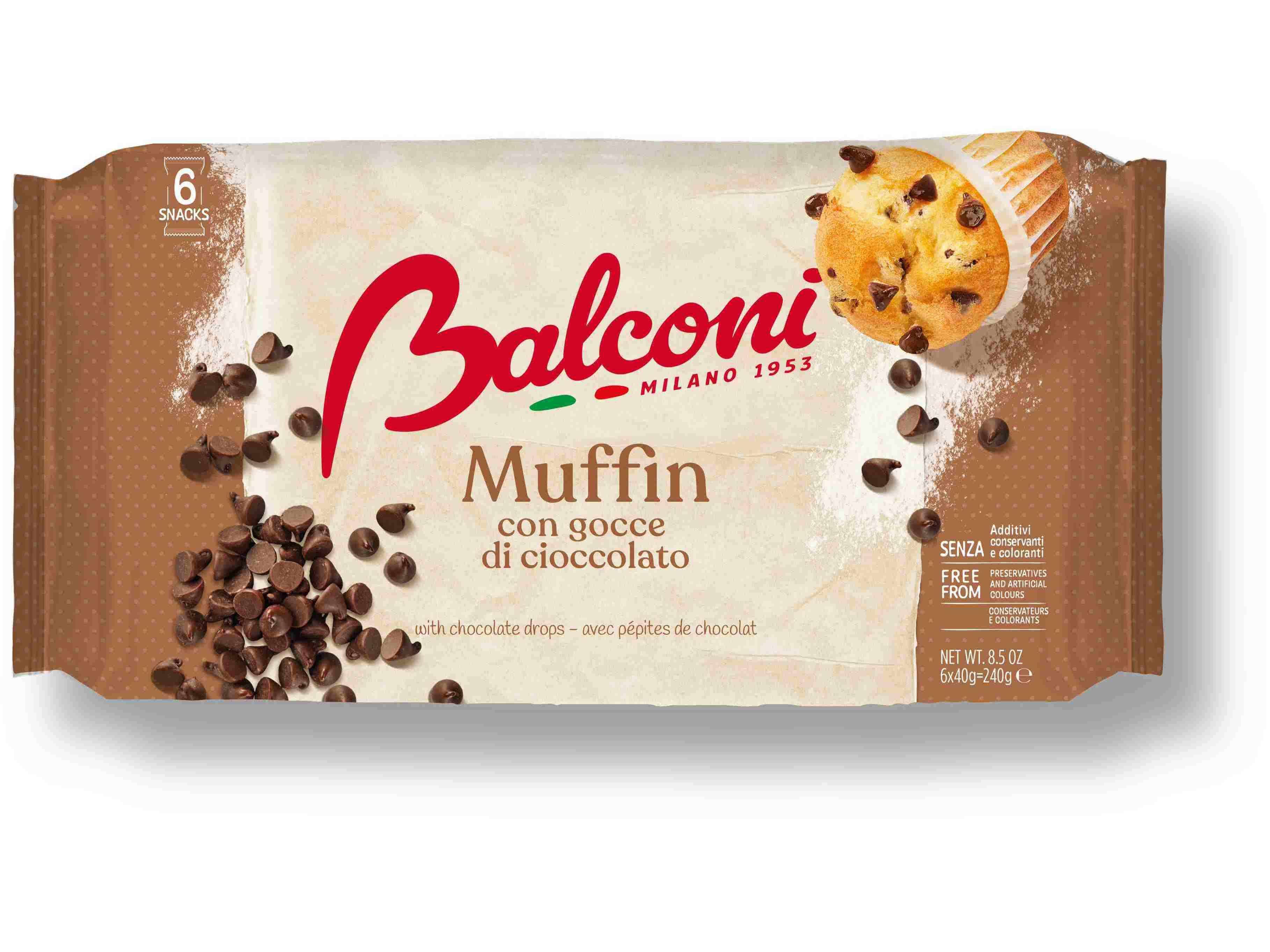 MUFFIN BALCONI PEPITAS CHOCOLATE 240 G image number 0