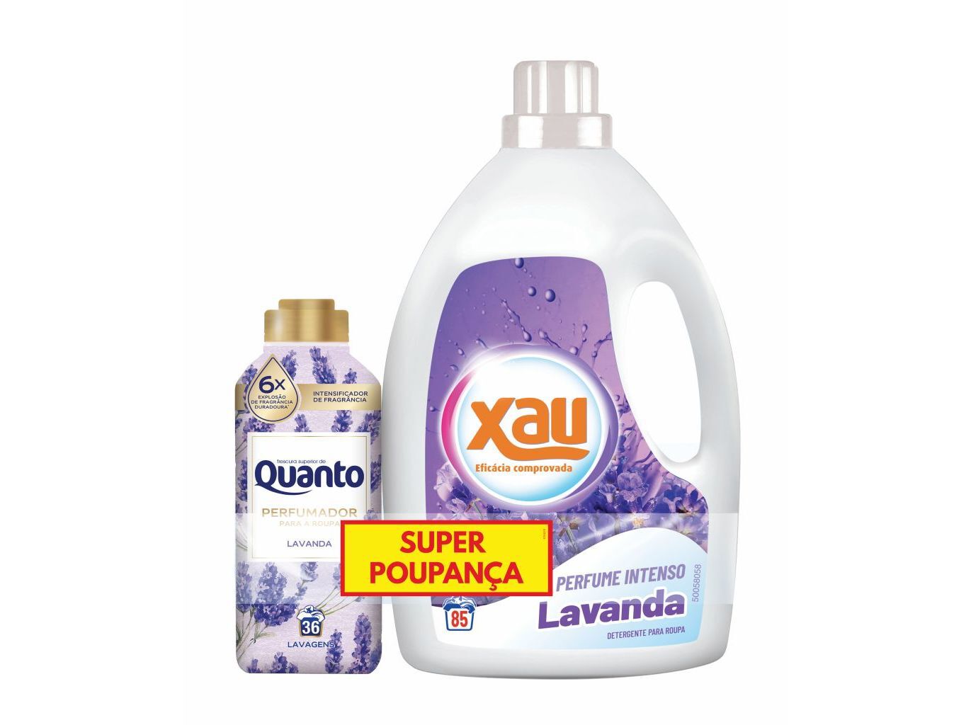 PACK XAU DETERGENTE ROUPA LAVANDA 85D +QUANTO INTENSIFICADOR PERFUME 36D image number 0