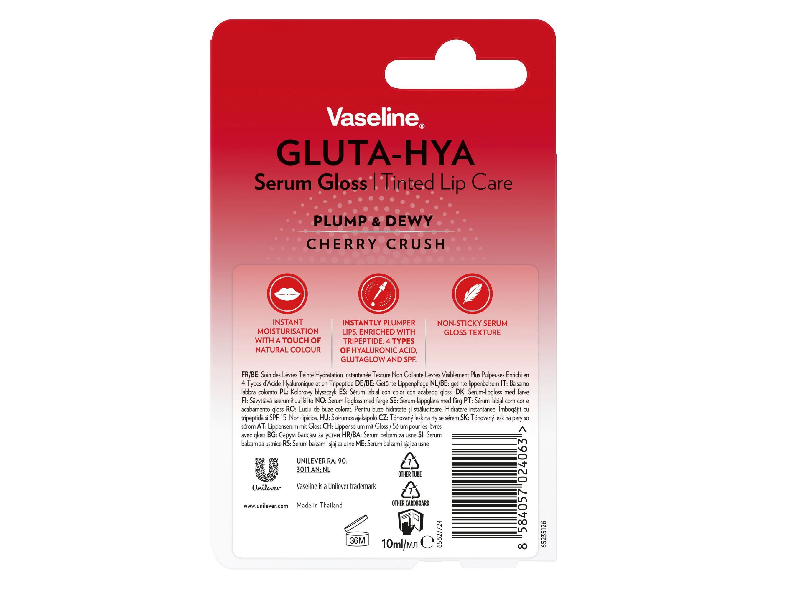 B&Aacute;LSAMO LABIAL VASELINE GLUTA-HYA CHERRY CRUSH 10 ML image number 2