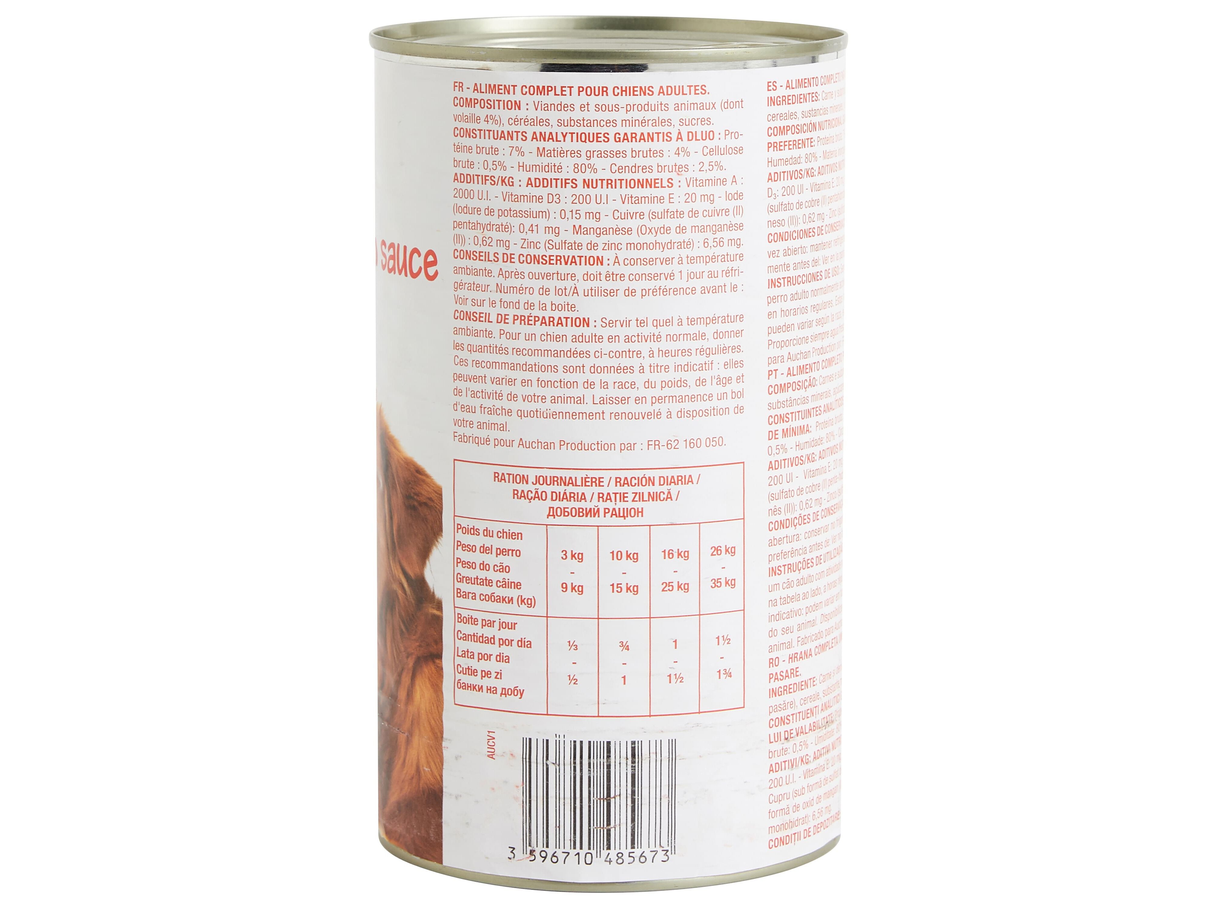 COMIDA H&Uacute;MIDA PARA C&Atilde;O POLEGAR ALM&Ocirc;NDEGAS EM MOLHO COM AVES 1200G image number 2