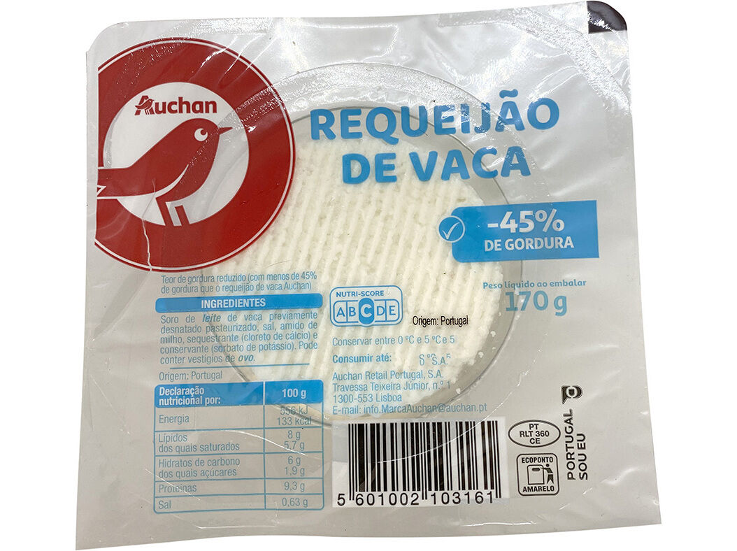 REQUEIJ&Atilde;O DE VACA AUCHAN LIGHT 170G image number 0