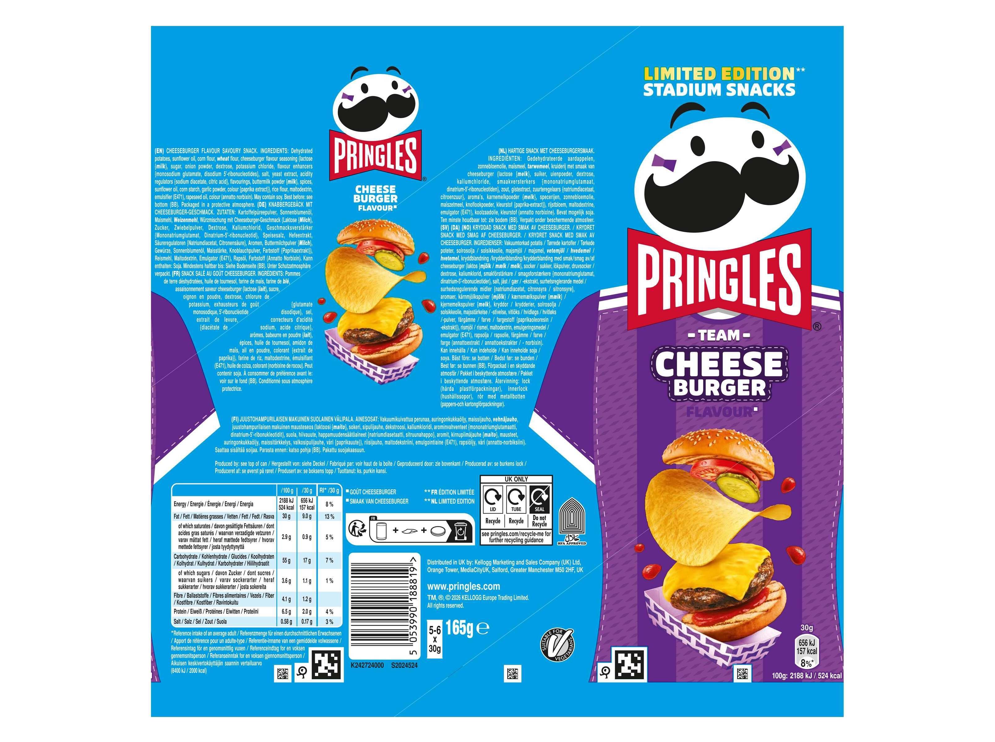 APERITIVO PRINGLES CHEESEBURGER 165G image number 1