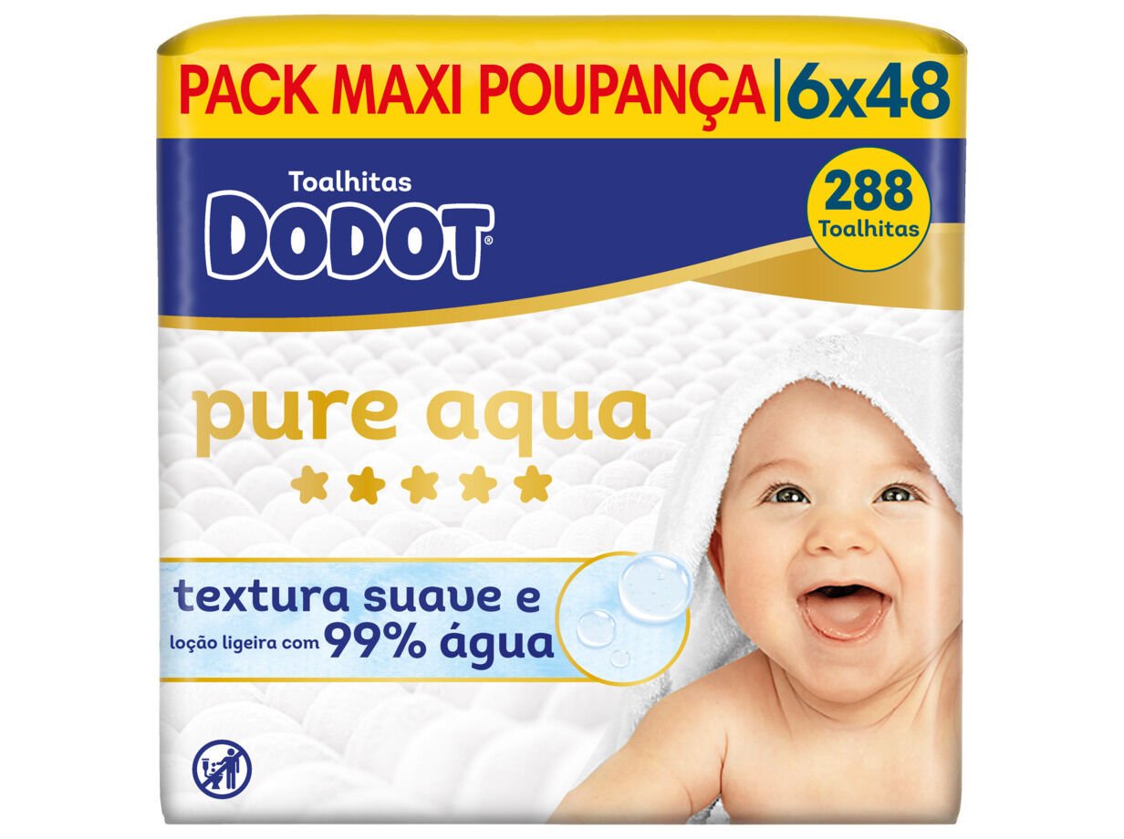 TOALHITAS BEB&Eacute; DODOT AQUA PURE (6X48UN) 288UN image number 0