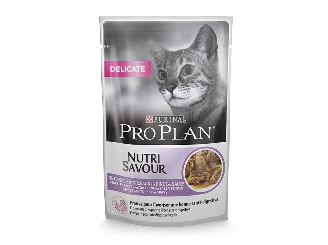COMIDA H&Uacute;MIDA PARA GATO PRO PLAN DELICATE COM PER&Uacute; 85G
