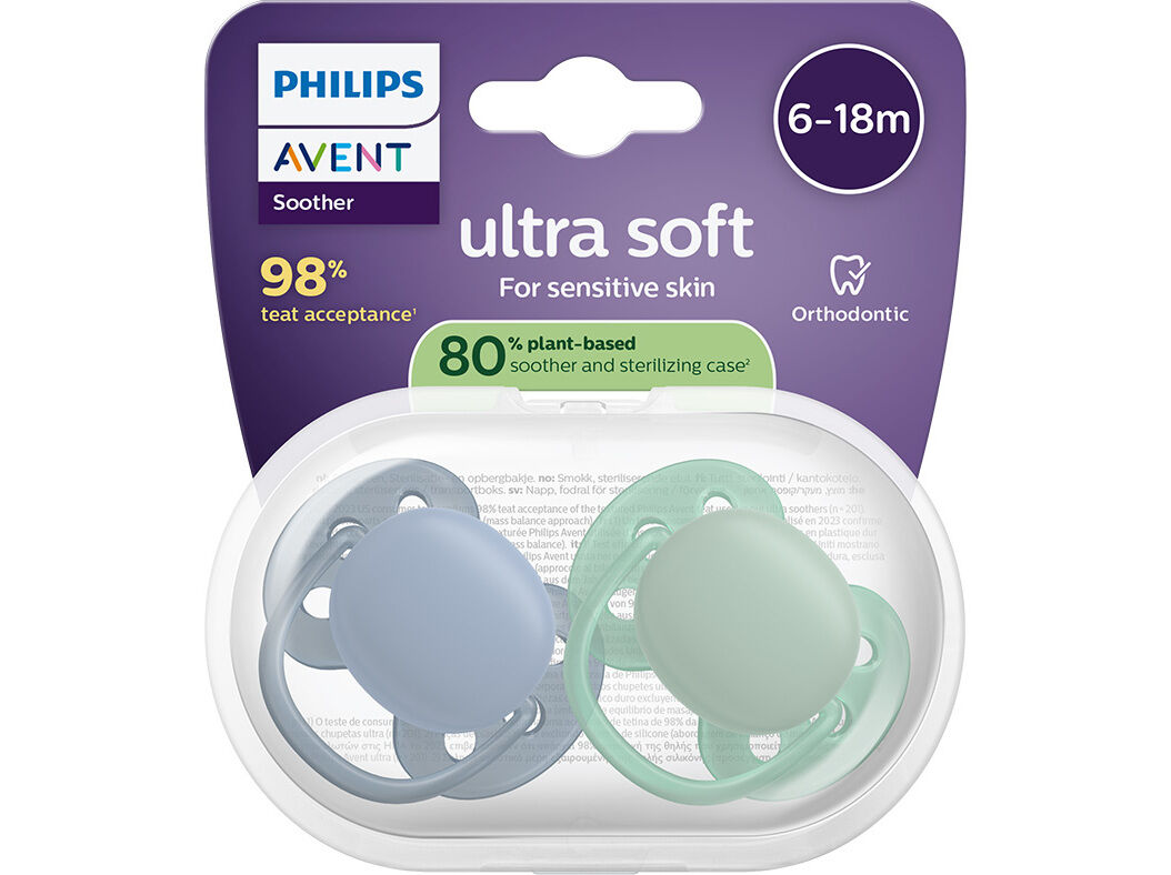 CHUPETA AVENT ULTRA SOFT6-18M LISA AZ/VE 2UN