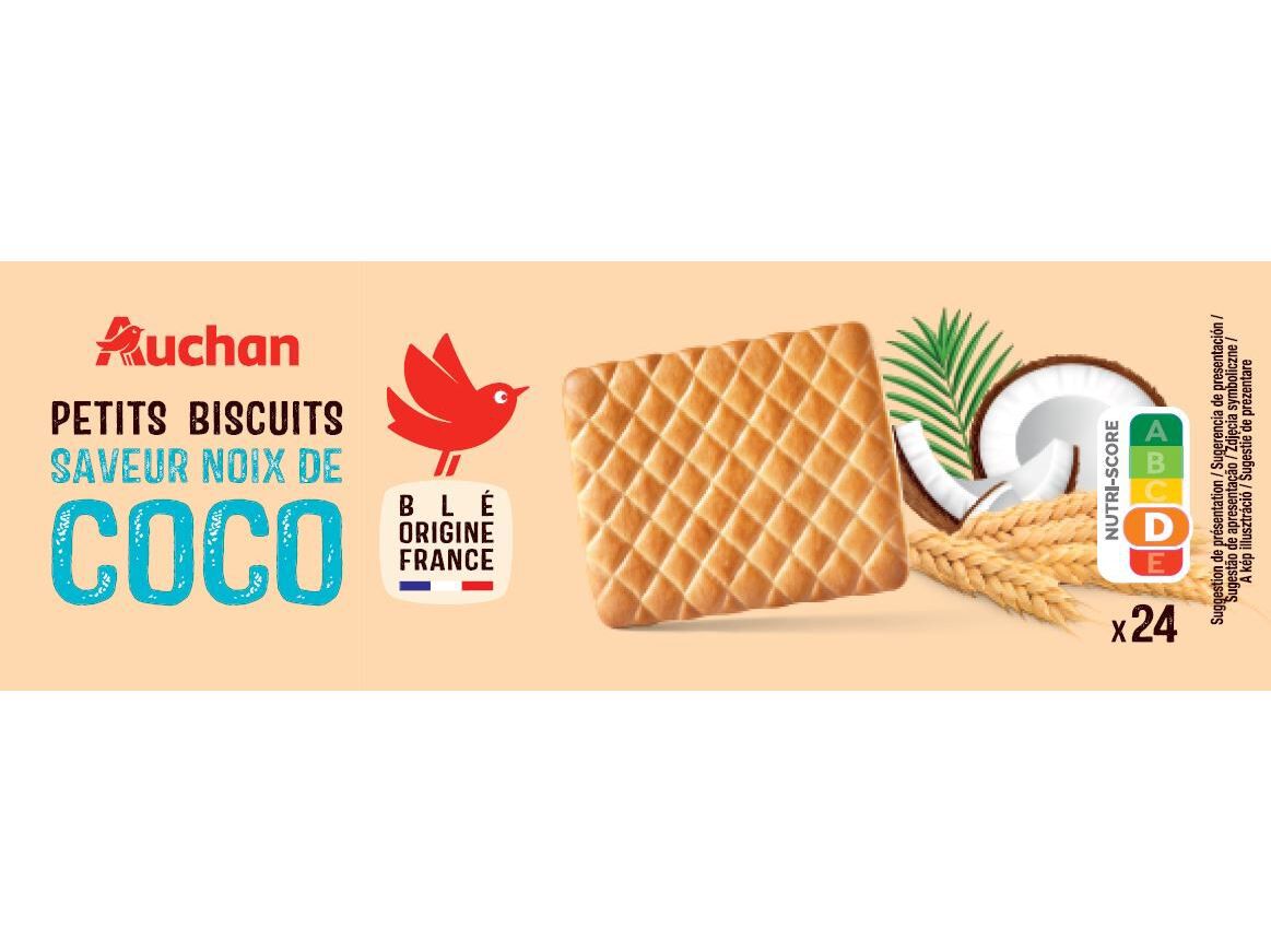 BOLACHA AUCHAN COM SABOR A COCO 150G