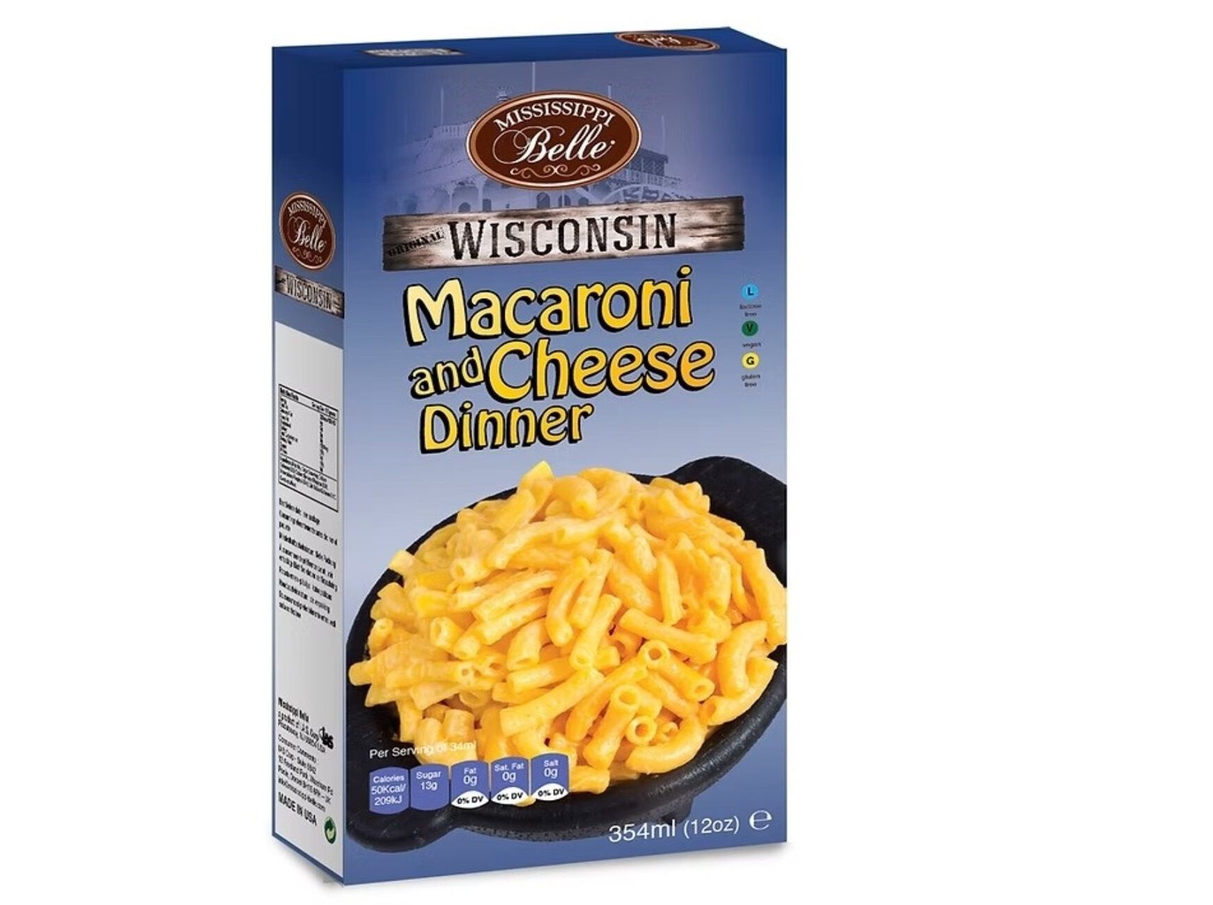 MACARR&Atilde;O MISSISSIPPI BELLE COM QUEIJO 340GR