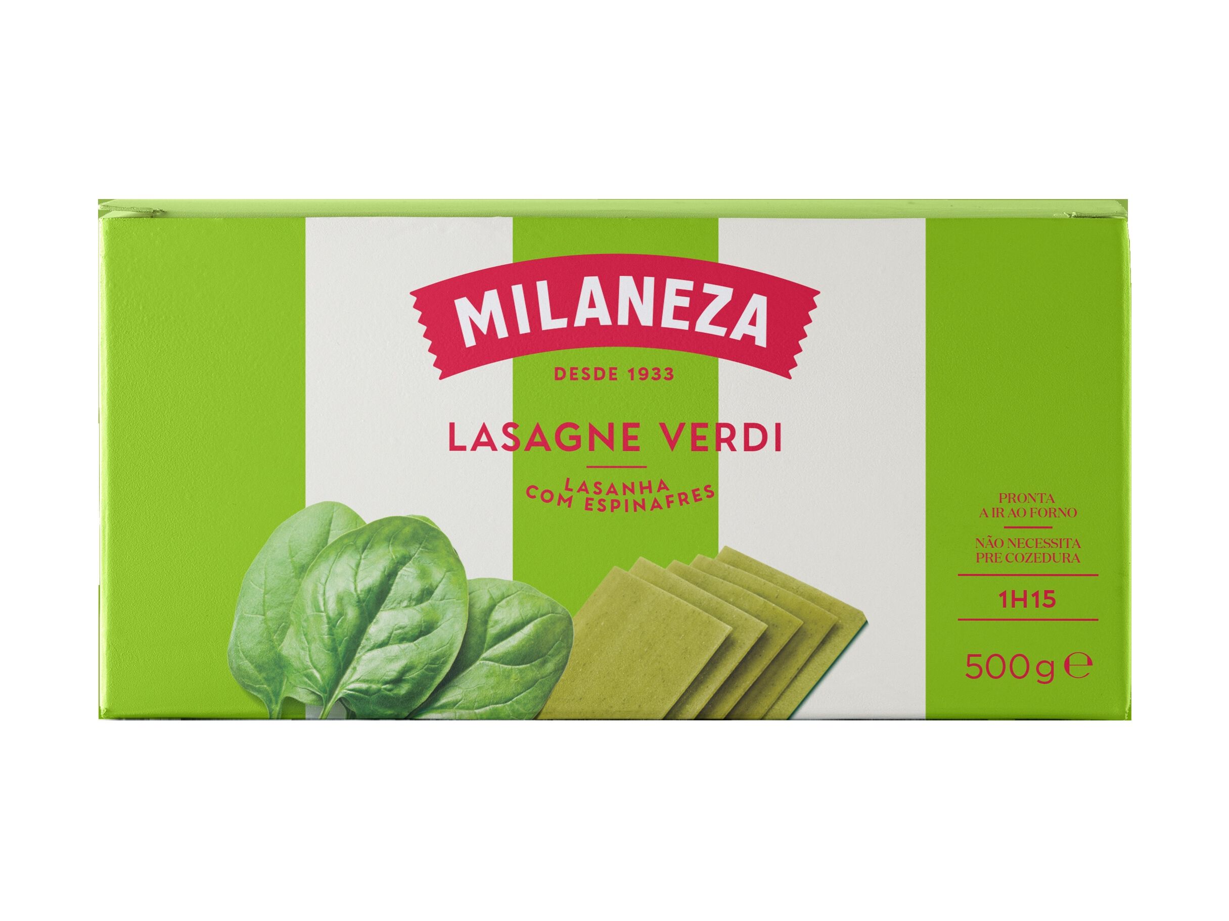 MASSA LASANHA MILANEZA COM ESPINAFRES 500G image number 1