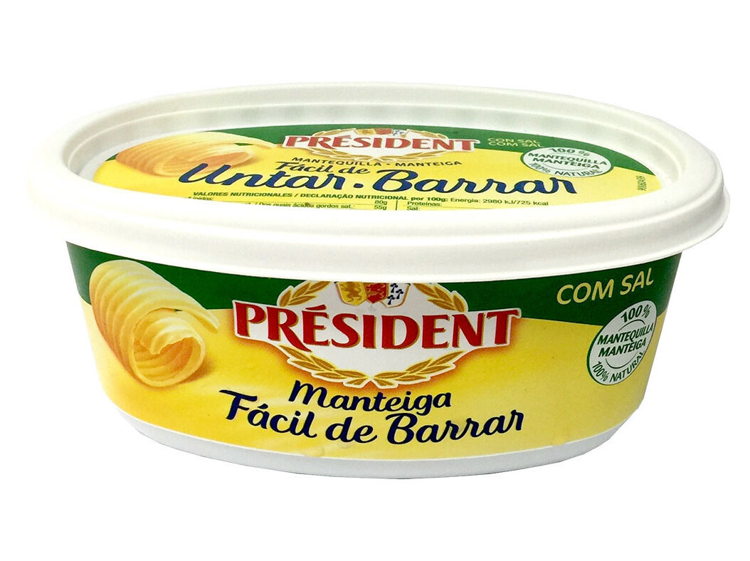 MANTEIGA PRESIDENT F&Aacute;CIL BARRAR COM SAL 250G image number 0