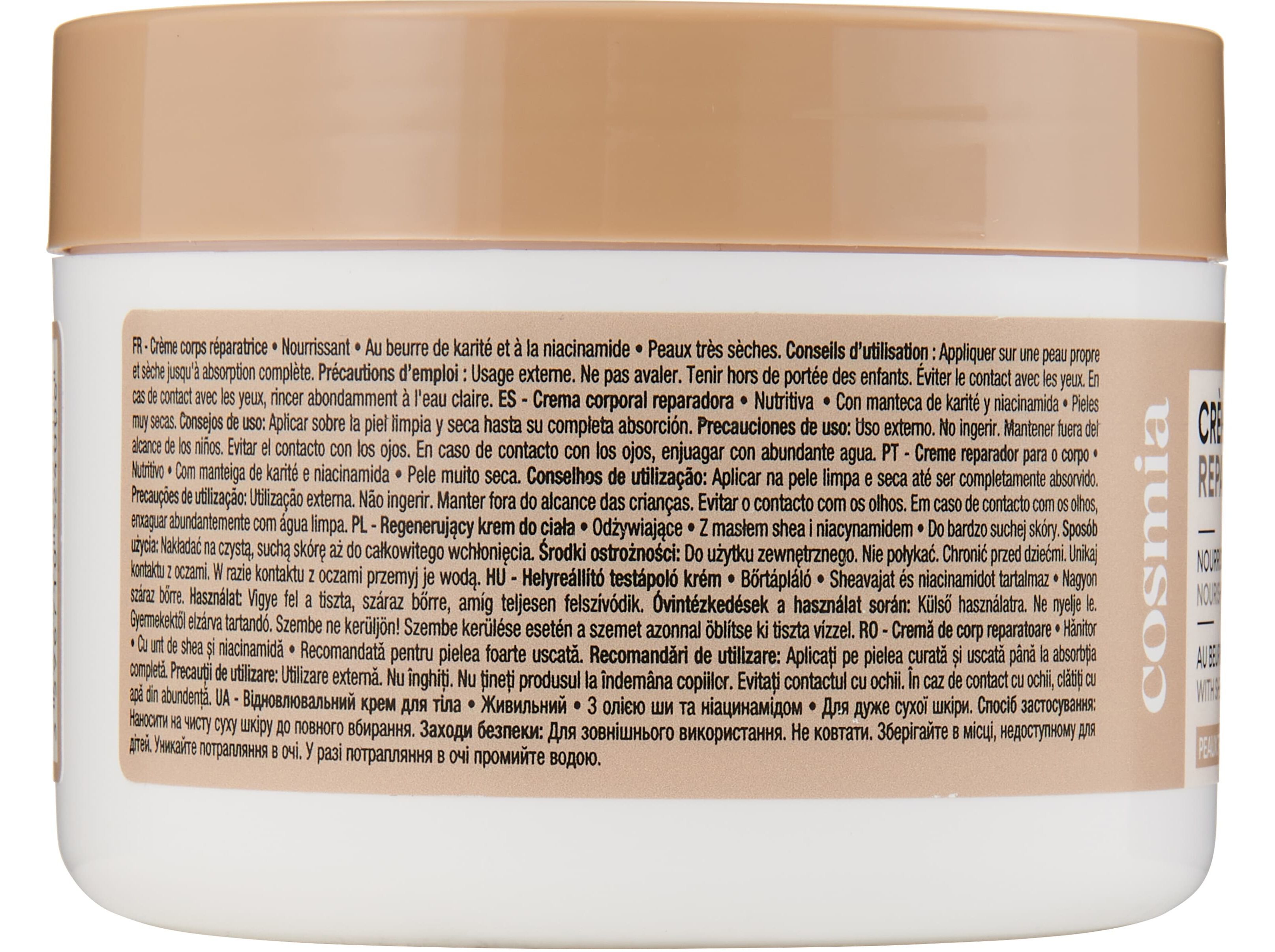 CREME CORPO REPARADOR COSMIA MANTEIGA DE KARIT&Eacute; + NIACINAMIDA 300ML image number 3