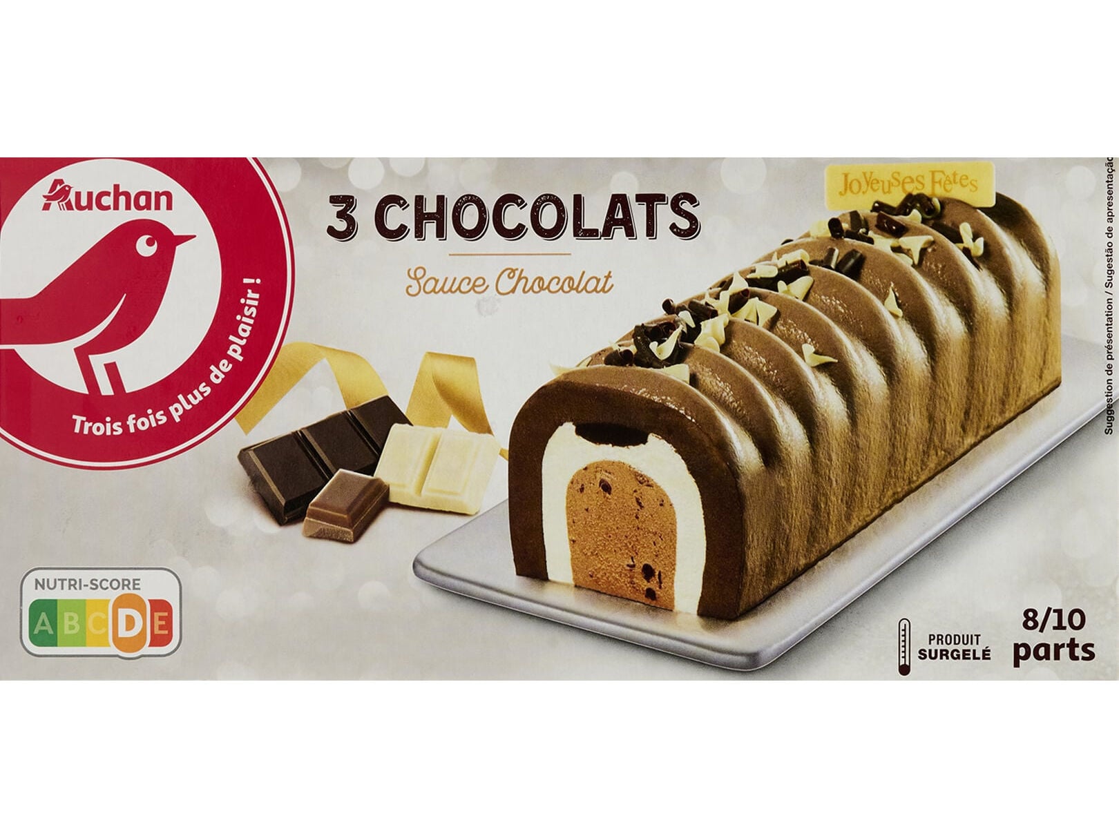 GELADO TRONCO AUCHAN 3 CHOCOLATES 1L image number 2