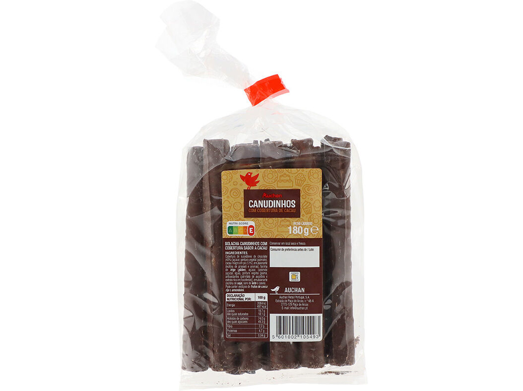 CANUDINHOS AUCHAN COM COBERTURA SABOR CACAU 180G image number 0