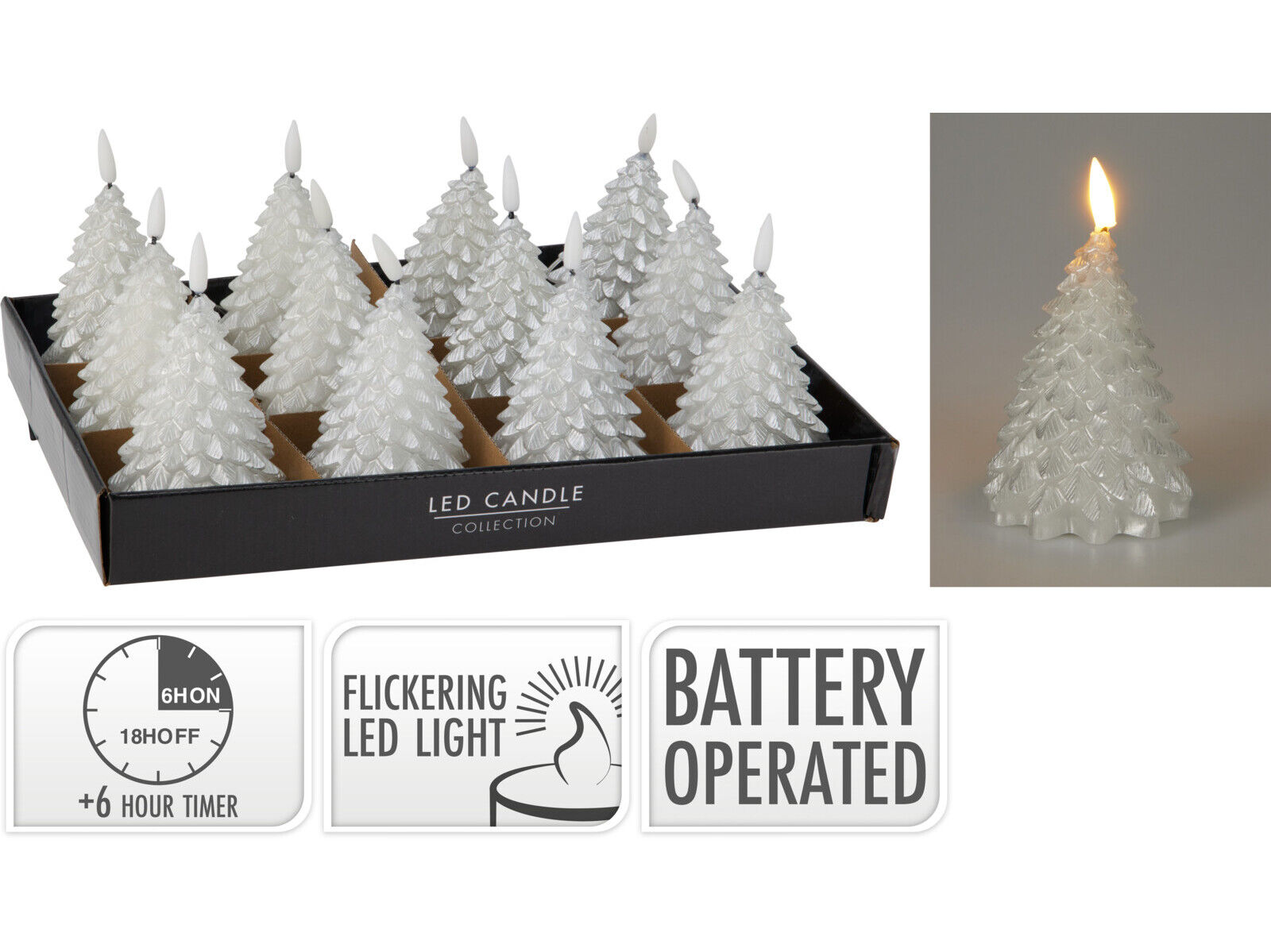 VELA LED &Aacute;RVORE PRATA 11CM image number 1