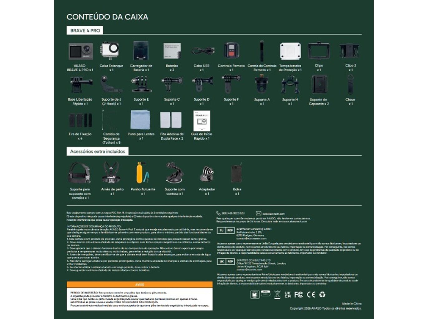 CAMARA AVENTURA AKASO BRAVE 4 PRO OUTDOOR KIT image number 2