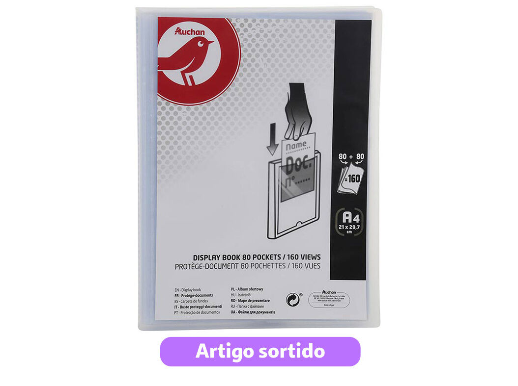 PORTF&Oacute;LIO AUCHAN A4 80+80 BOLSAS CORES SORTIDAS image number 6