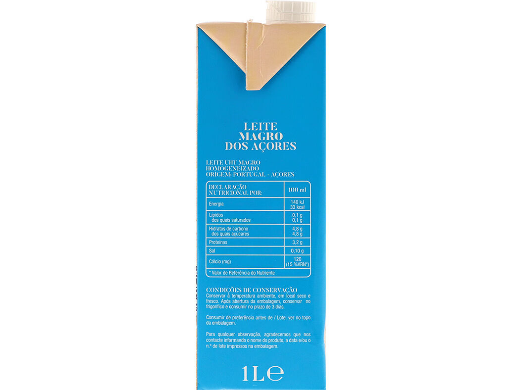 LEITE AUCHAN MAGRO A&Ccedil;ORES 1L image number 2