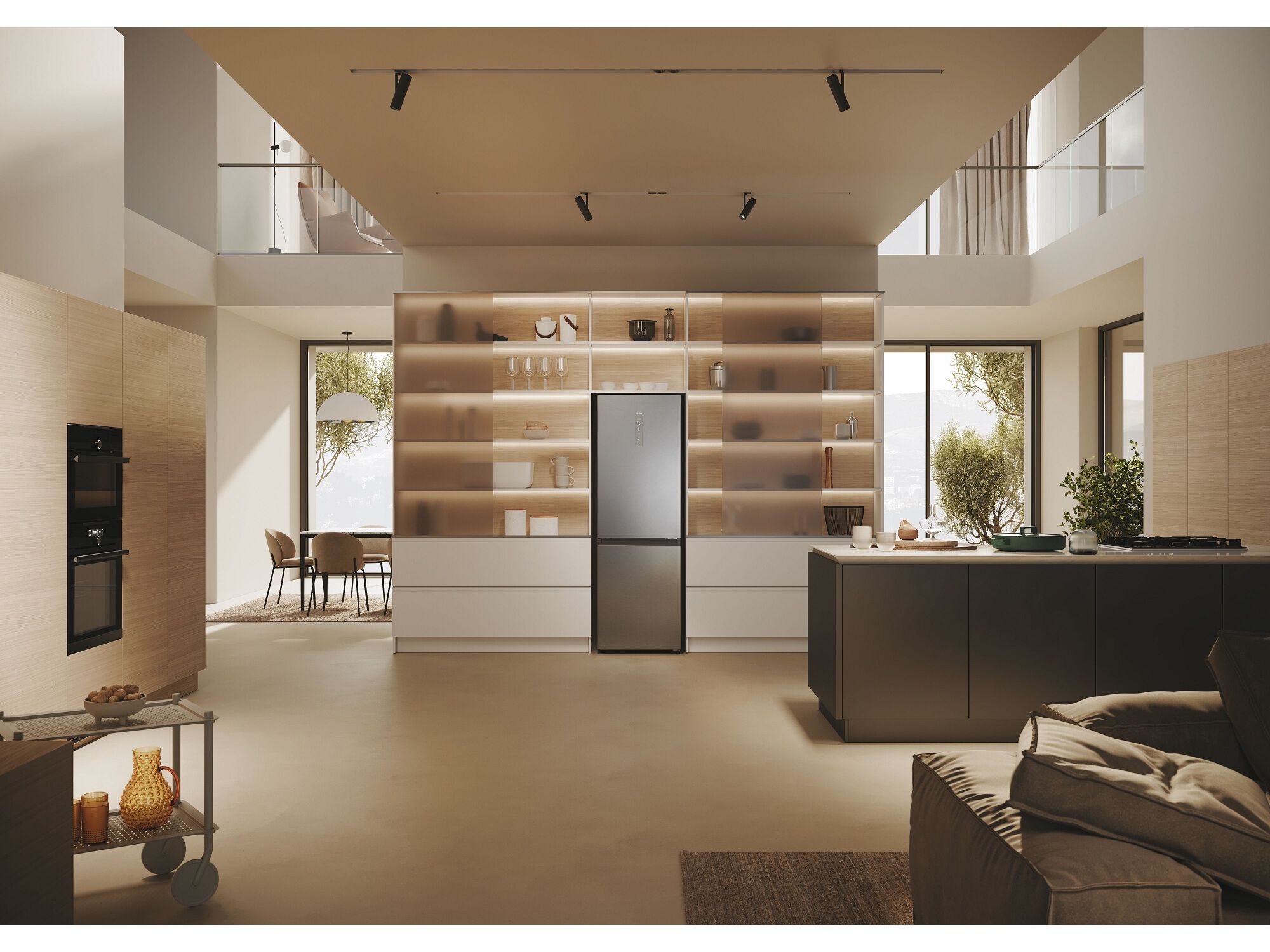 FRIGOR&Iacute;FICO COMBINADO HAIER HDPW5618DNPK NO FROST D 352L INOX image number 14