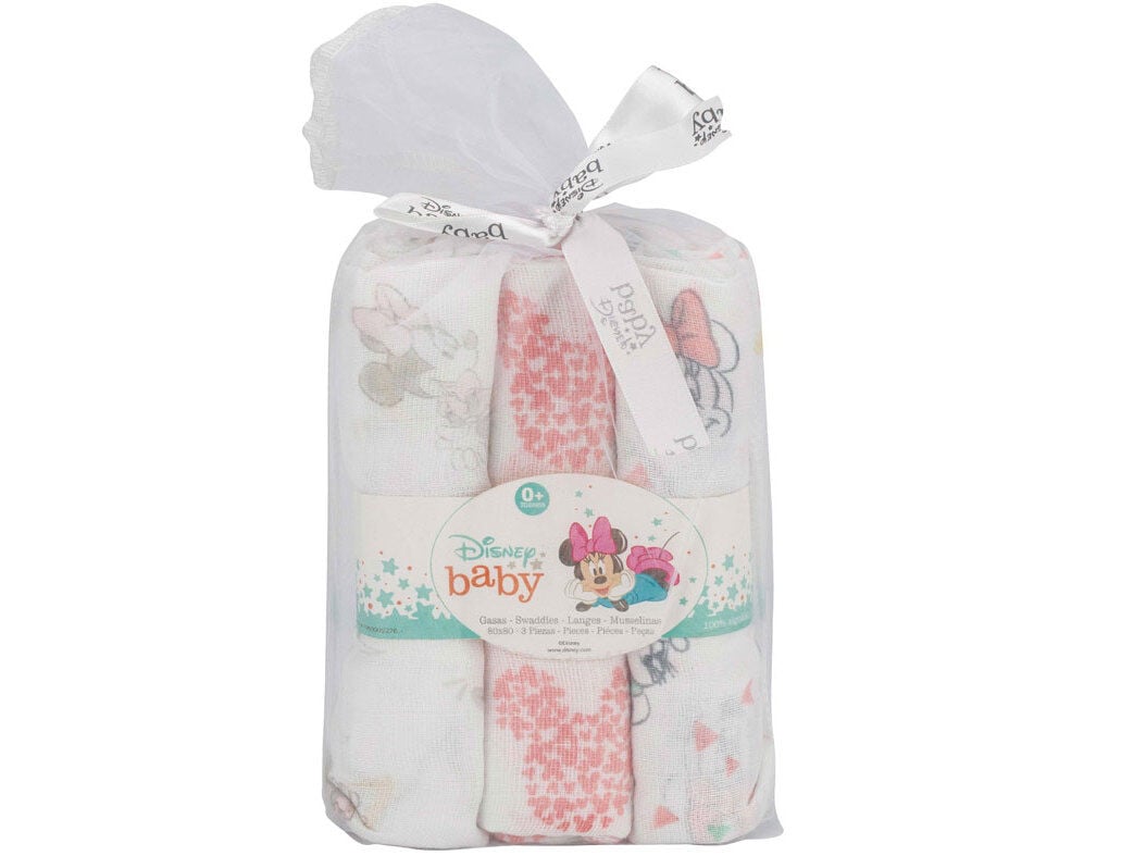 CONJUNTO DE 3 FRALDAS DE PANO MINNIE 80X80CM