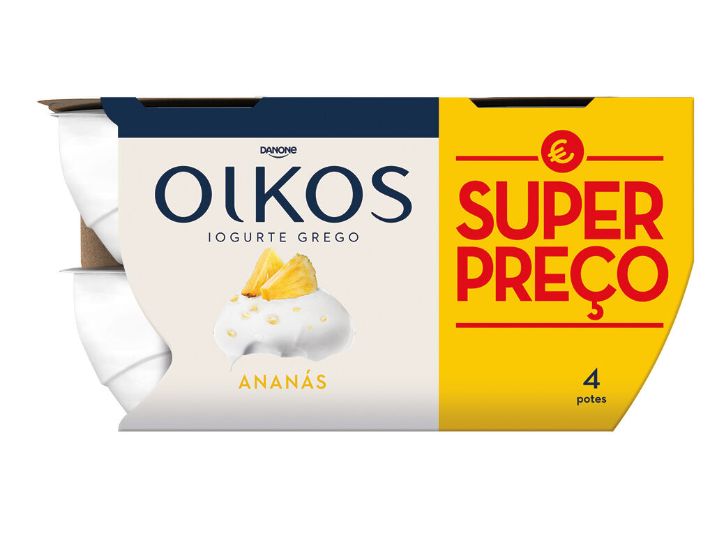 IOGURTE OIKOS GREGO COM PEDA&Ccedil;OS ANAN&Aacute;S 4X110G image number 0