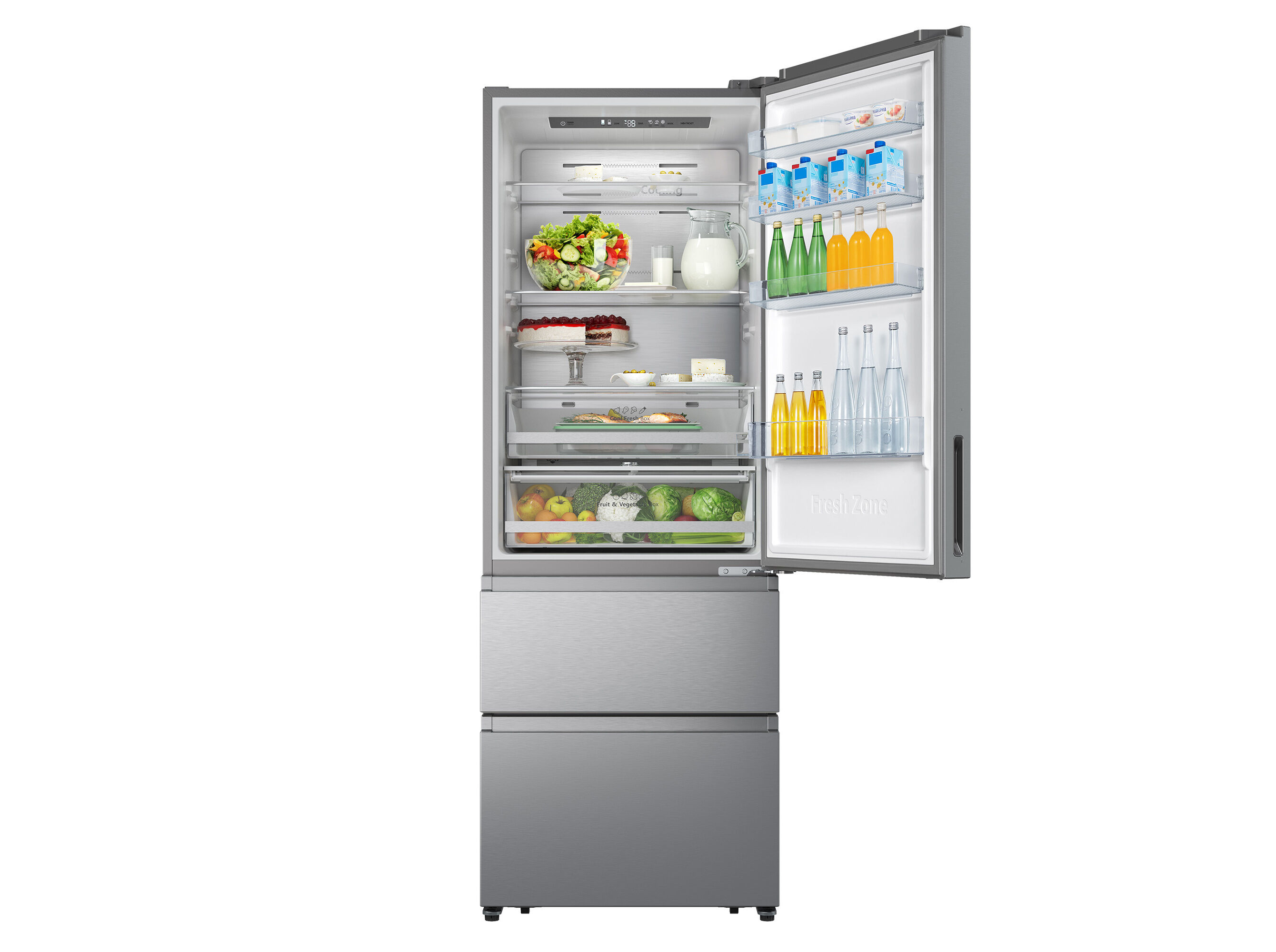 FRIGOR&Iacute;FICO COMBINADO HISENSE RT641N4AIE 3 PORTAS NO FROST E 493L image number 1