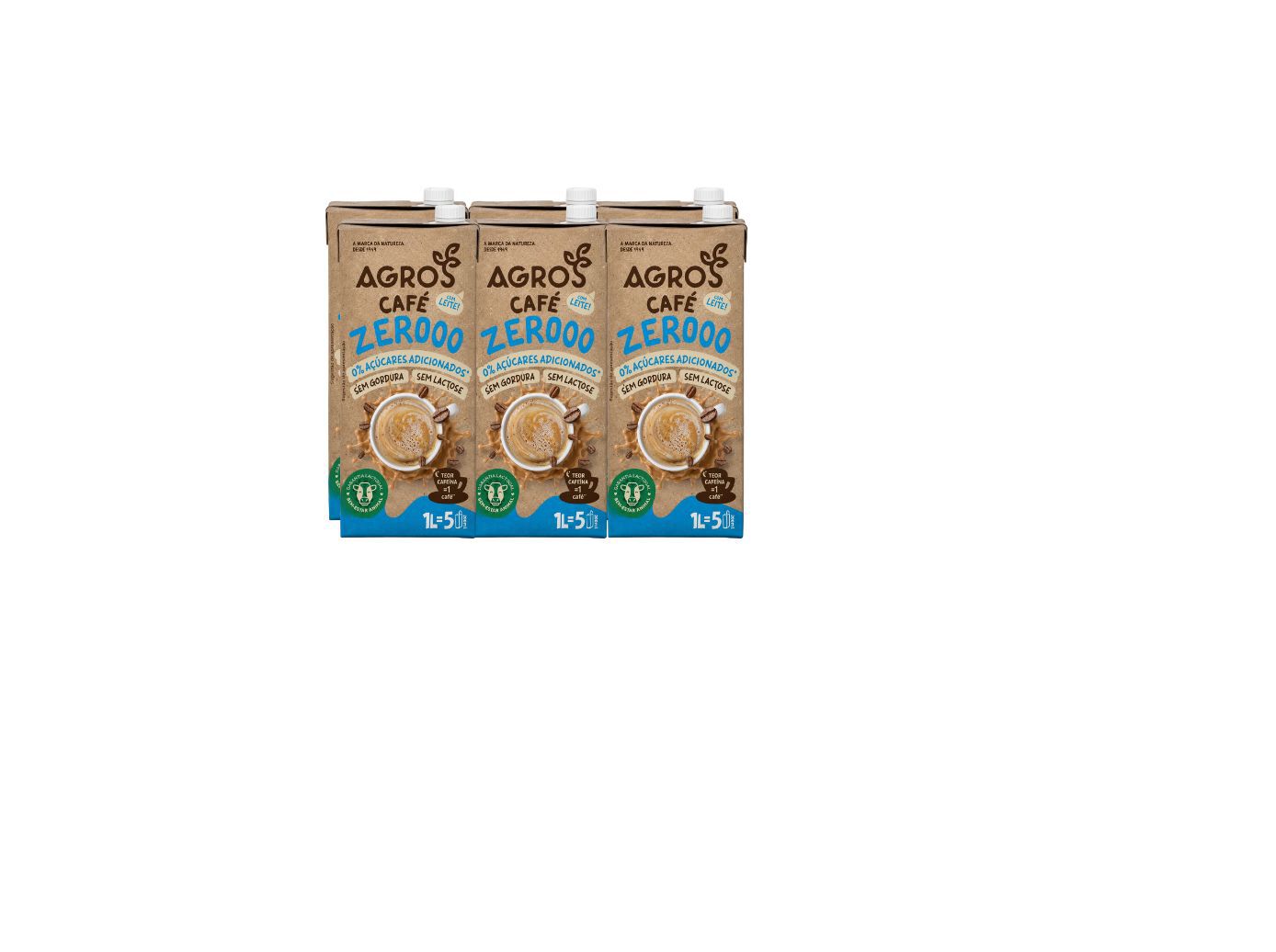 LEITE SEM LACTOSE AGROS COM CAF&Eacute; 6X1L image number 0
