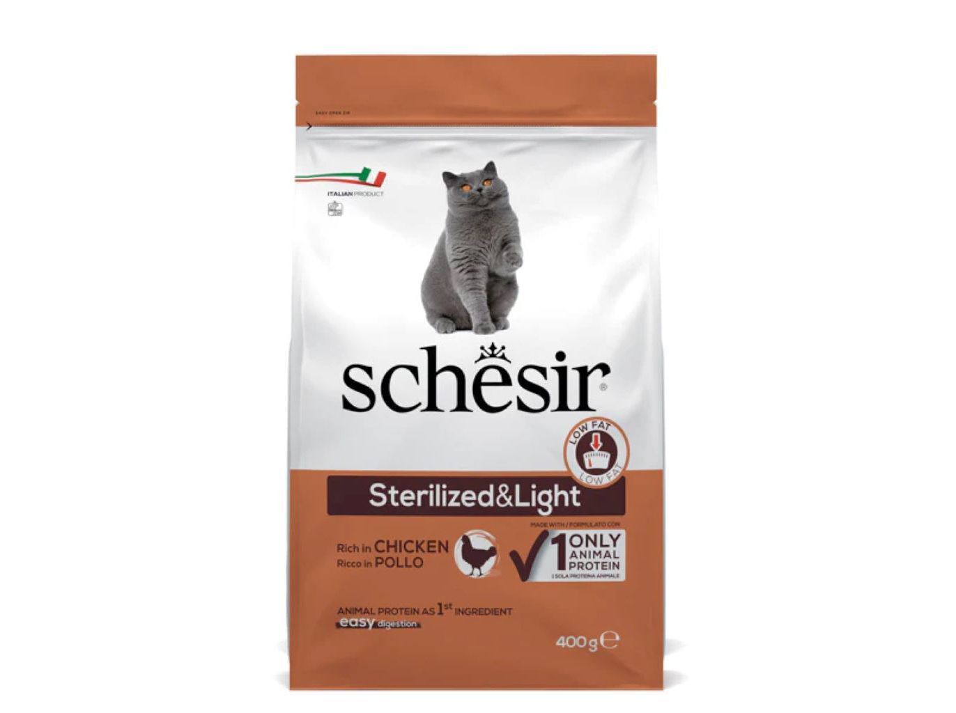 RA&Ccedil;&Atilde;O PARA GATO SCHESIR ESTERILIZADO FRANGO 400G image number 0