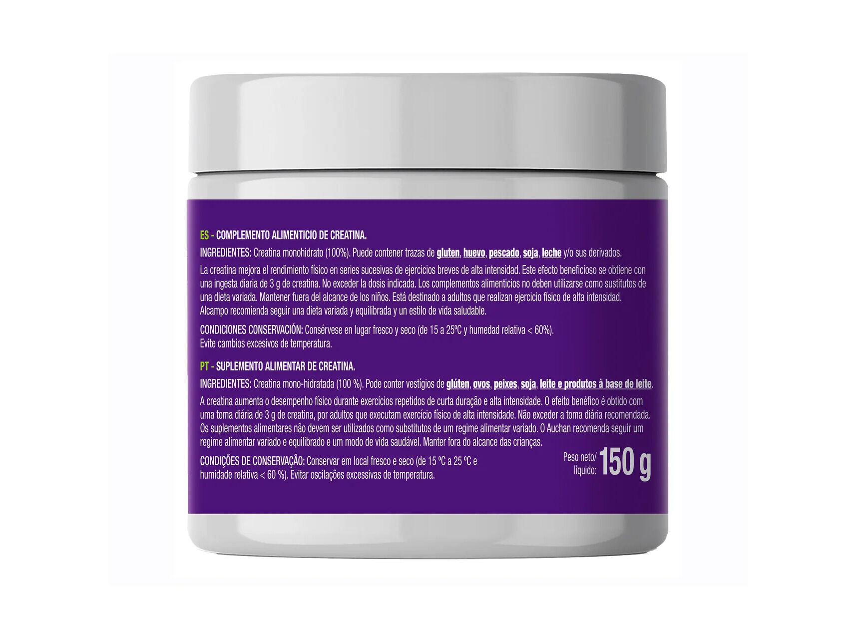 CREATINA AUCHAN EAT'N MOVE EM P&Oacute; 150G image number 2