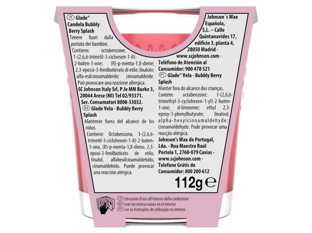 VELA GLADE BUBBLY BERRY SPLASH 112G image number 1