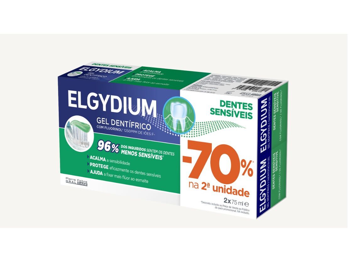 PASTA ELGYDIUM DENTES SENSIVEIS 2X75ML image number 1