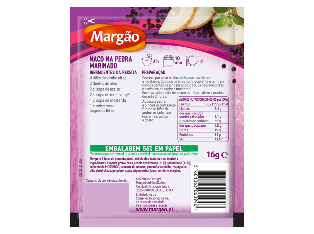 SEGREDOS P/ BIFE MARG&Atilde;O 16GR image number 1