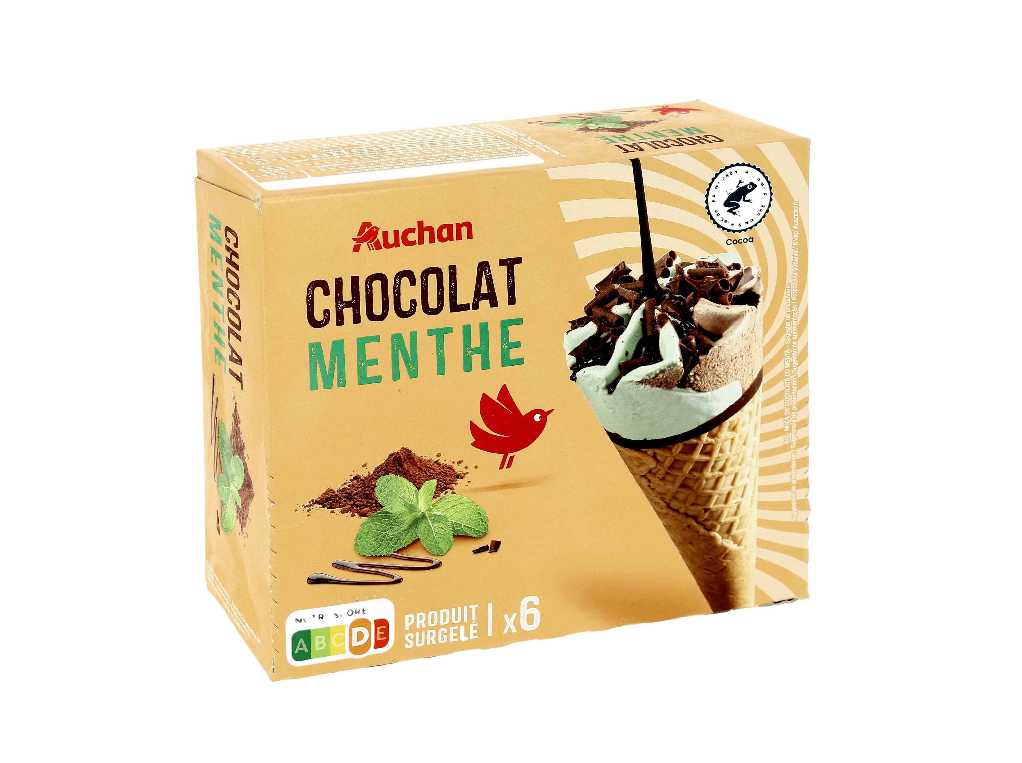 GELADO AUCHAN CONE MENTA CHOCOLATE 6X120ML image number 1