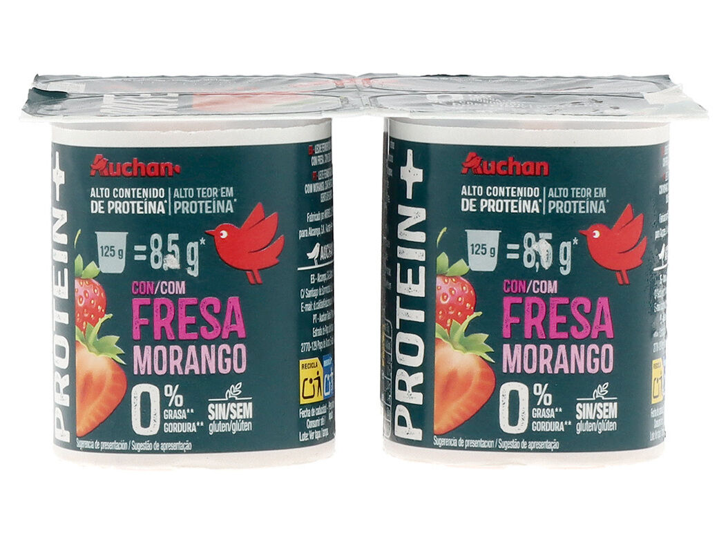 IOGURTE MAGRO PROTEINA AUCHAN MORANGO 4X125G