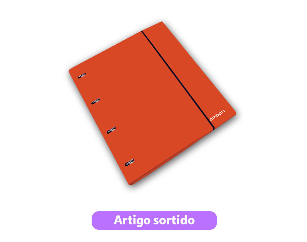 CAPA A4 AMBAR COM 4 ARGOLAS RECARGA E SEPARADORES CORES SORTIDAS image number 3