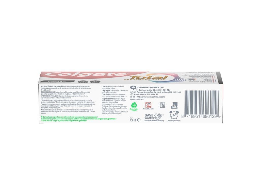PASTA DE DENTES PROTE&Ccedil;&Atilde;O TOTAL CARV&Atilde;O COLGATE 75 ML image number 1