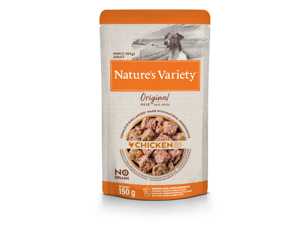 COMIDA H&Uacute;MIDA NATURE'S VARIETY C&Atilde;O MINI FRANGO 150G image number 1