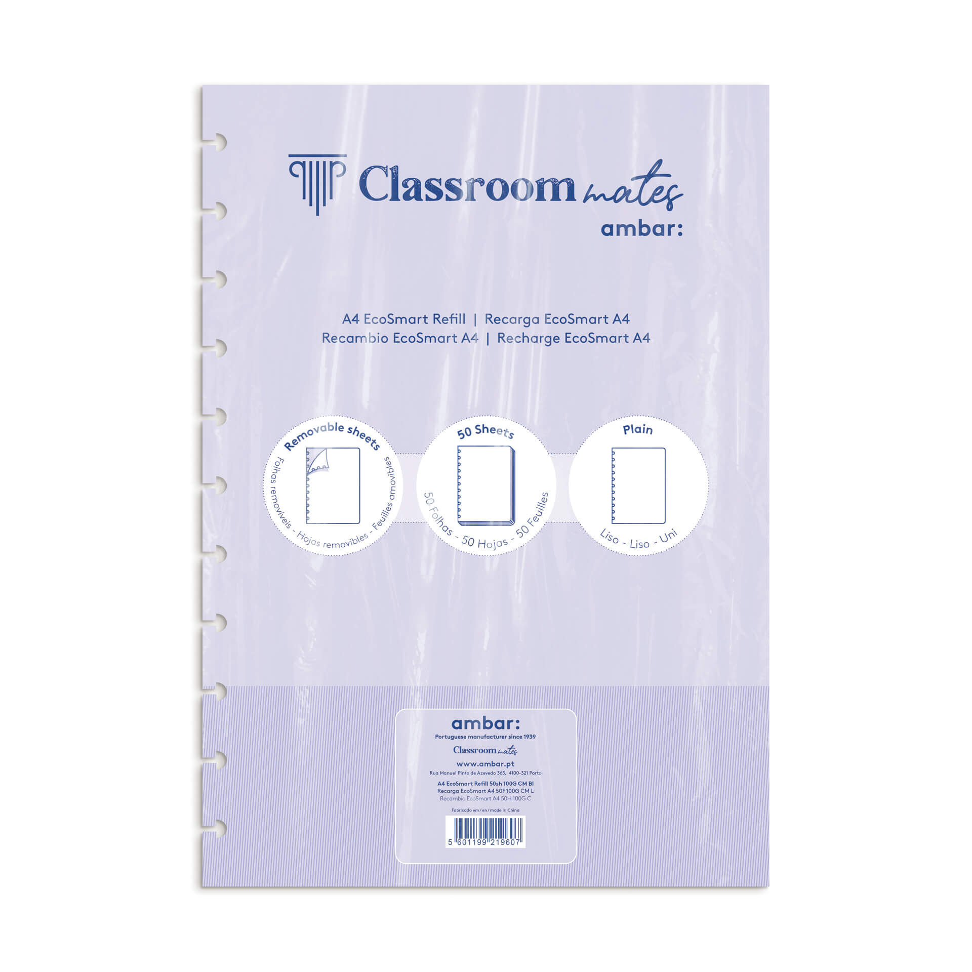 RECARGA CADERNO ECOSMART AMBAR LISO A4 50 FOLHAS