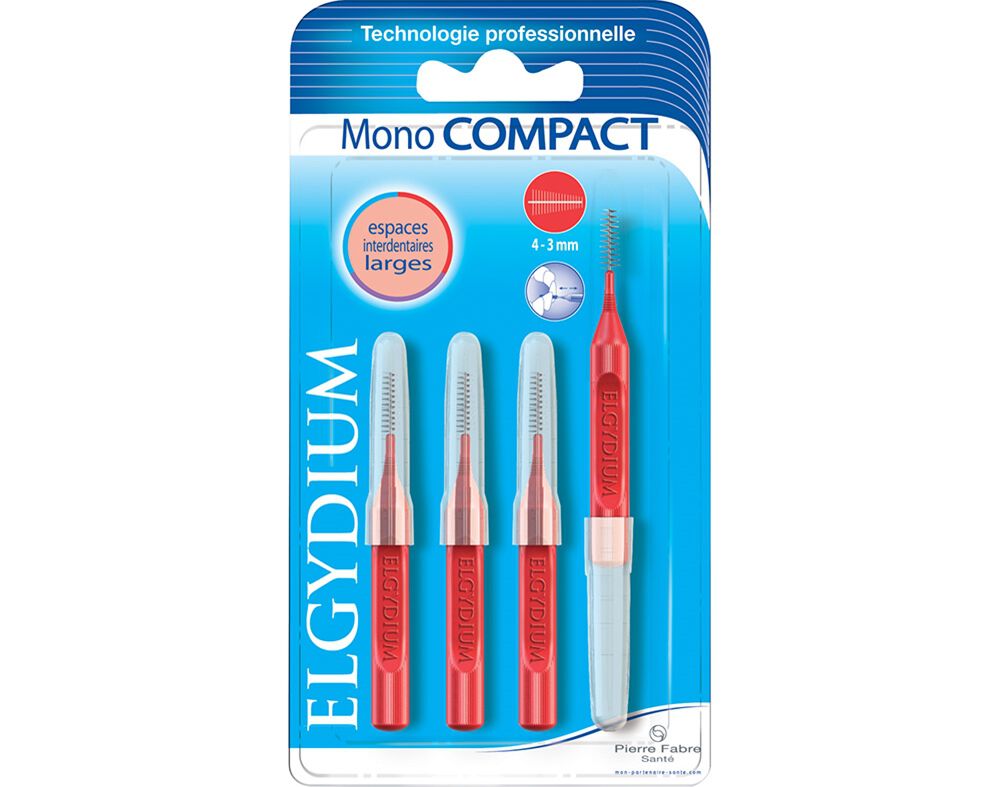 ESCOVILH&Otilde;ES ELGYDIUM MONO COMPACT VERMELHO 4UN