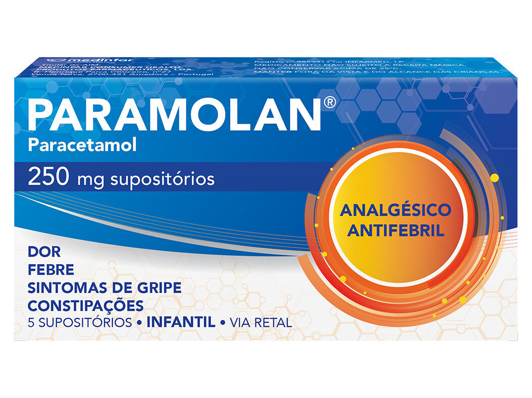 Supositórios Paramolan Paracetamol 250mg 5un | Auchan
