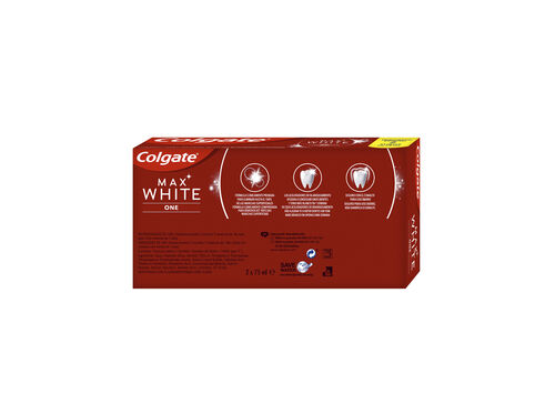 PASTA COLGATE DENTÍFRICA MAX WHITE ONE 2X75ML image number 1