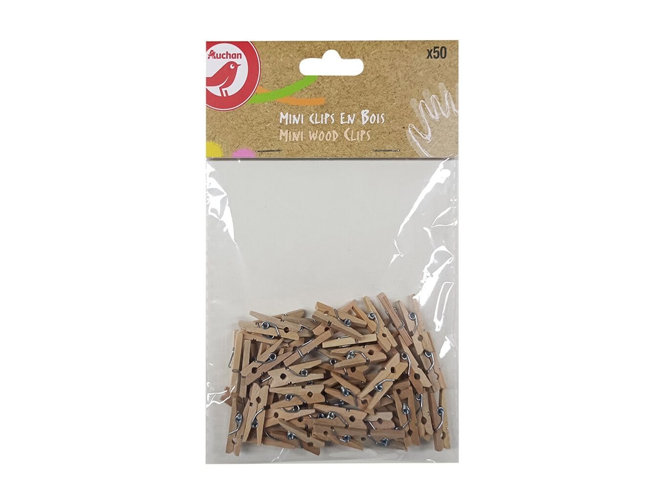 MOLAS MADEIRA AUCHAN NATURAL 2.5CM 50 UNIDADES image number 0