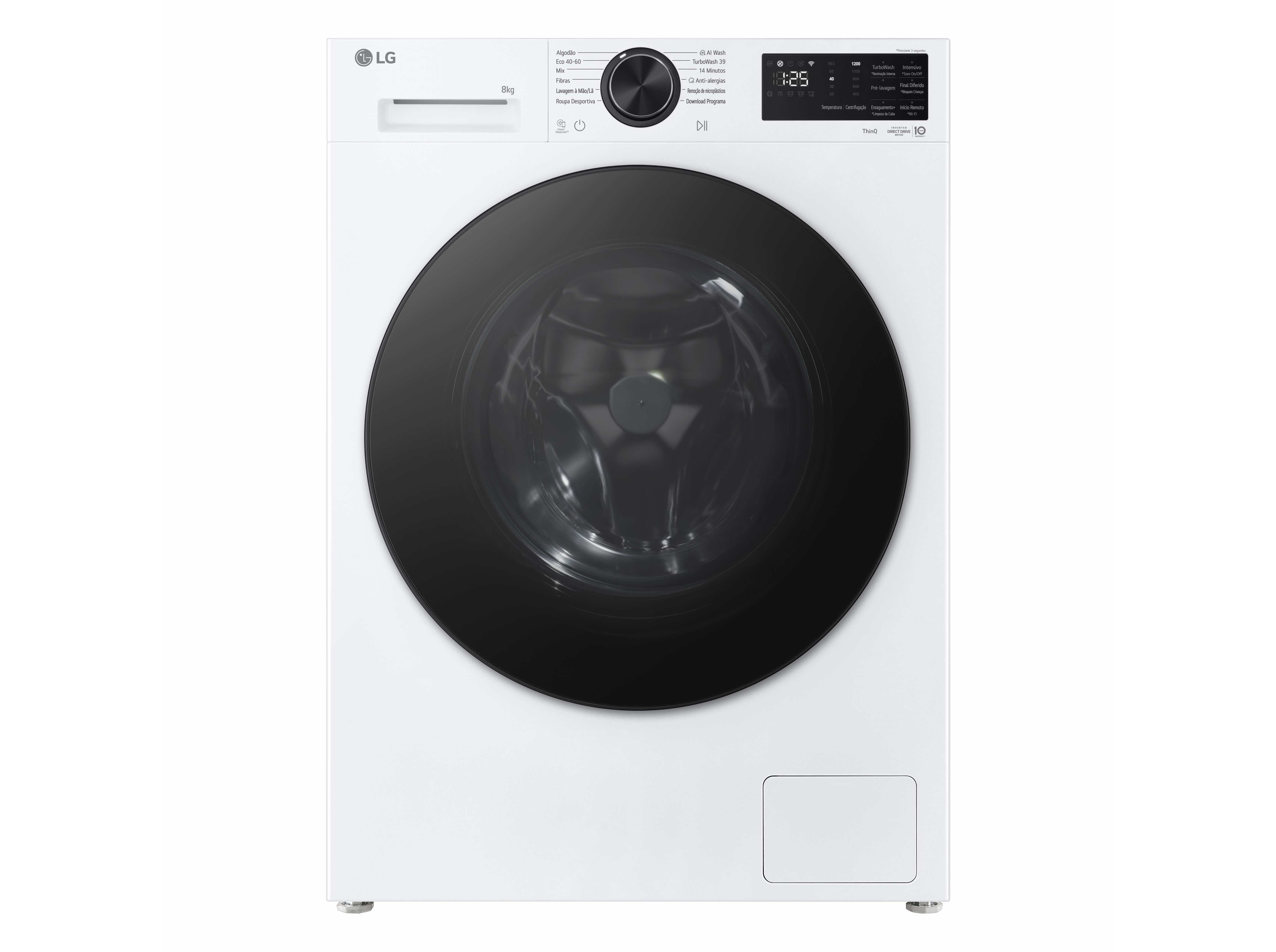 M&Aacute;QUINA LAVAR ROUPA LG F2X50S8TLB BRANCO - BRANCO 1200RPM A 8 KG