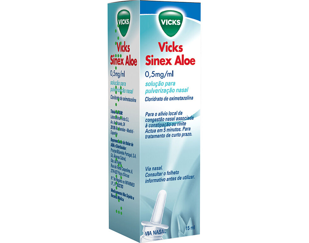 SPRAY VICKS SINEX NASAL ALO&Eacute; 0.5MG/ML 15ML
