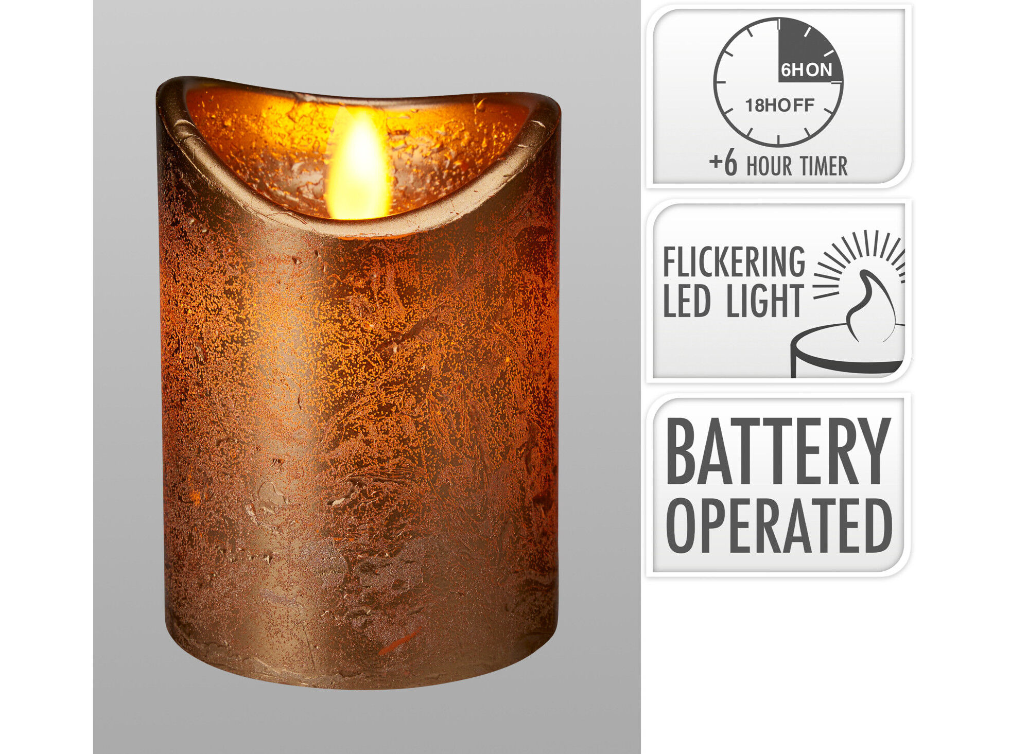 VELA LED DOURADA 7.5X10CM image number 0