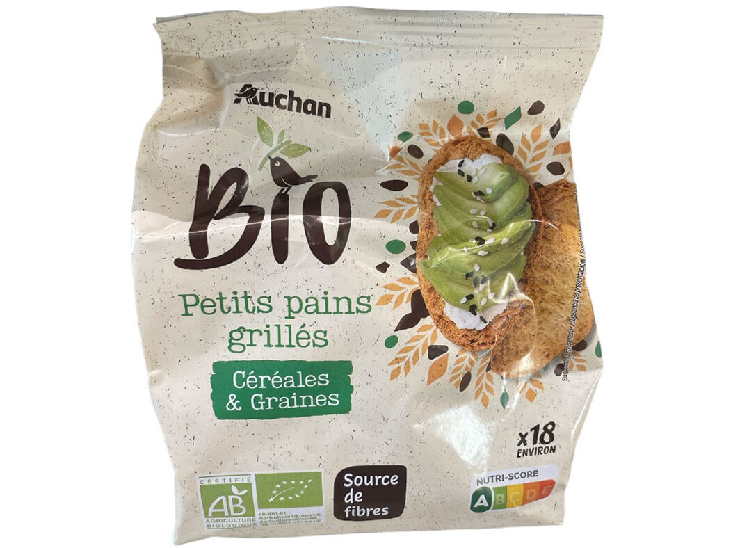 TOSTAS AUCHAN BIO CEREAIS E SEMENTES 225G