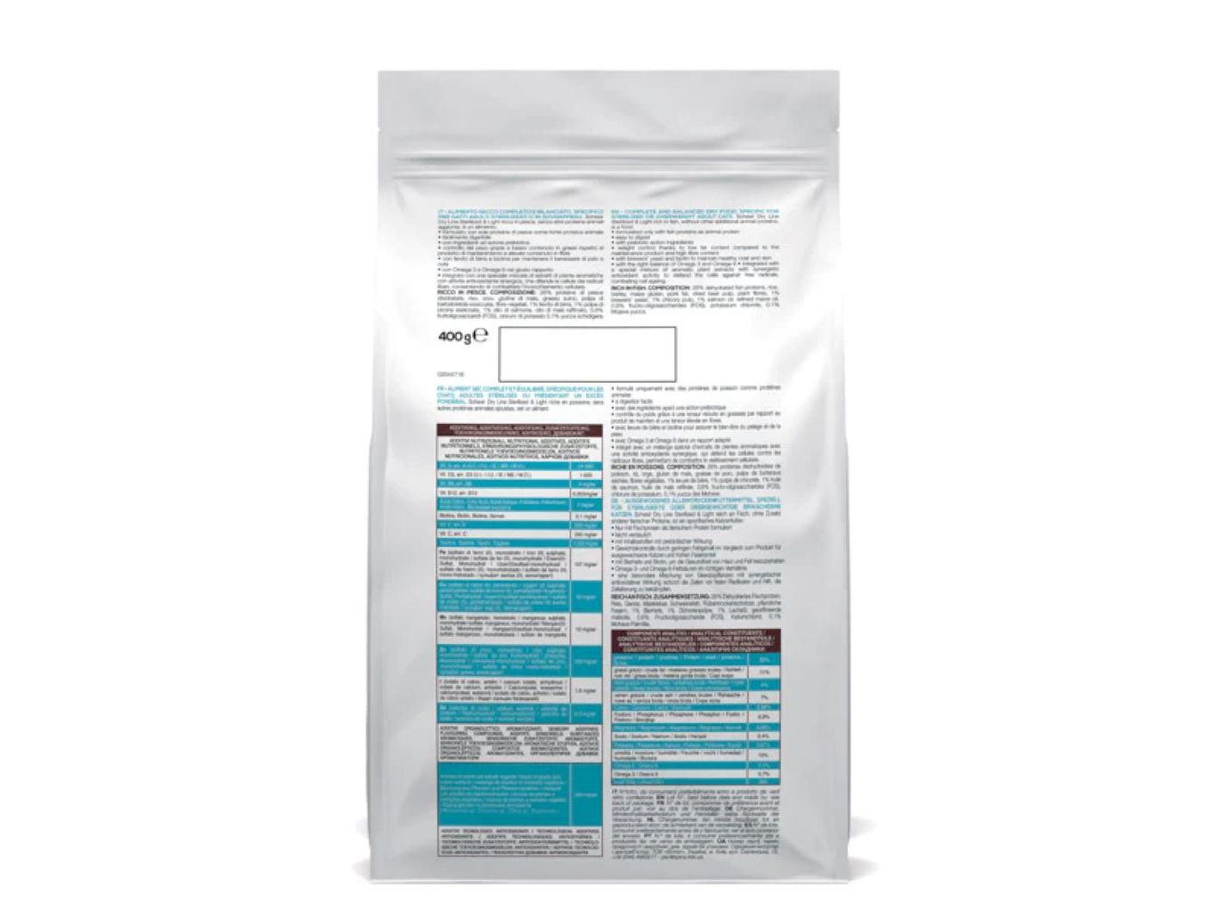 RA&Ccedil;&Atilde;O PARA GATO SCHESIR ESTERILIZADO PEIXE 400G image number 1