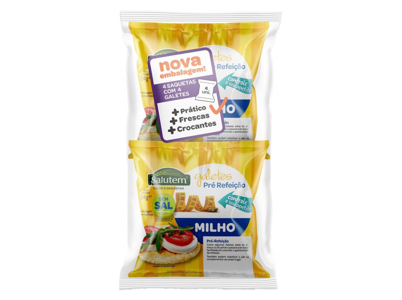 TORTITAS SALUTEM UNIDOSE MILHO SEM SAL 4X4 image number 1